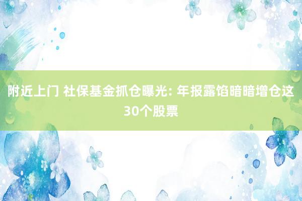 附近上门 社保基金抓仓曝光: 年报露馅暗暗增仓这30个股票