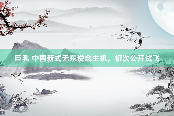 巨乳 中国新式无东说念主机，初次公开试飞